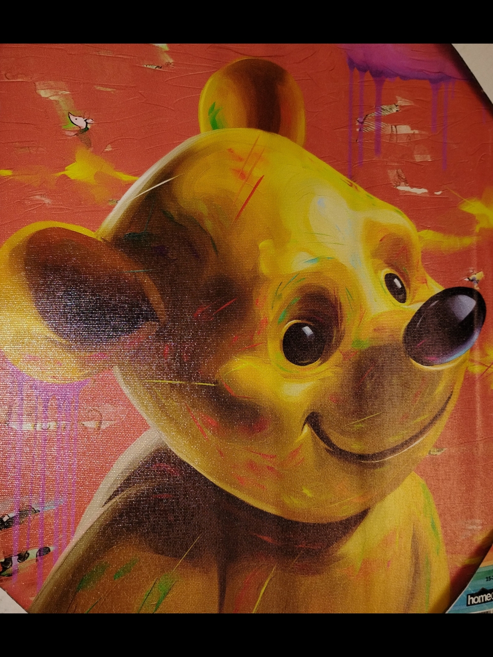 Vibrant Yellow Bear Pop-Up Wall Art Canvas